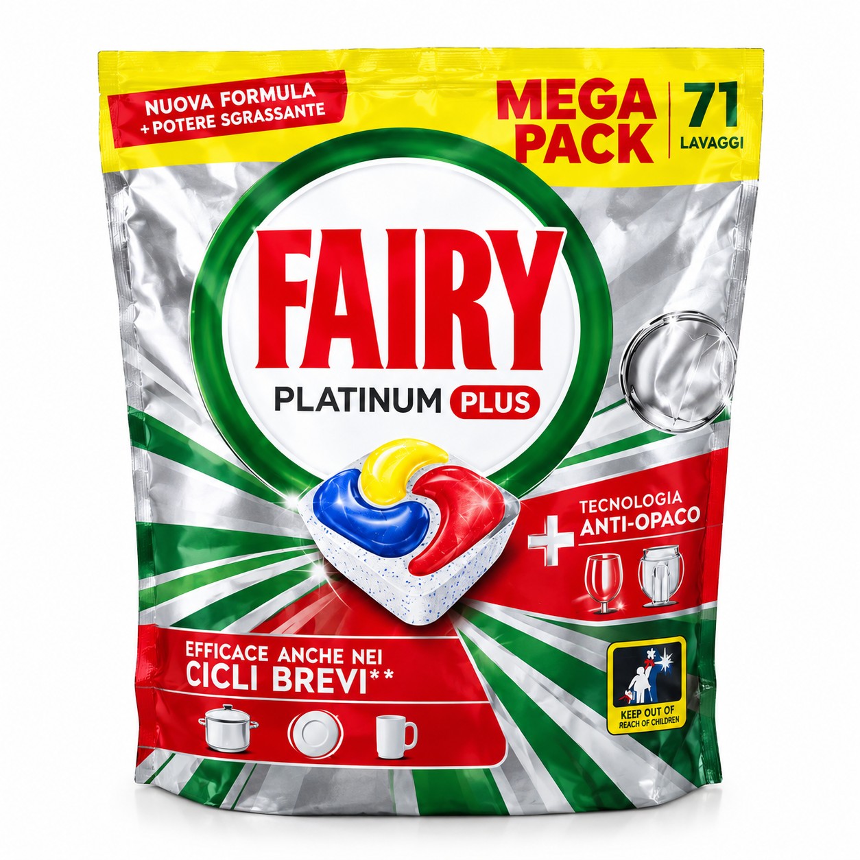 قرص ماشین ظرفشویی فیری مدل Platinum Plus گیگا پک 71 عددی